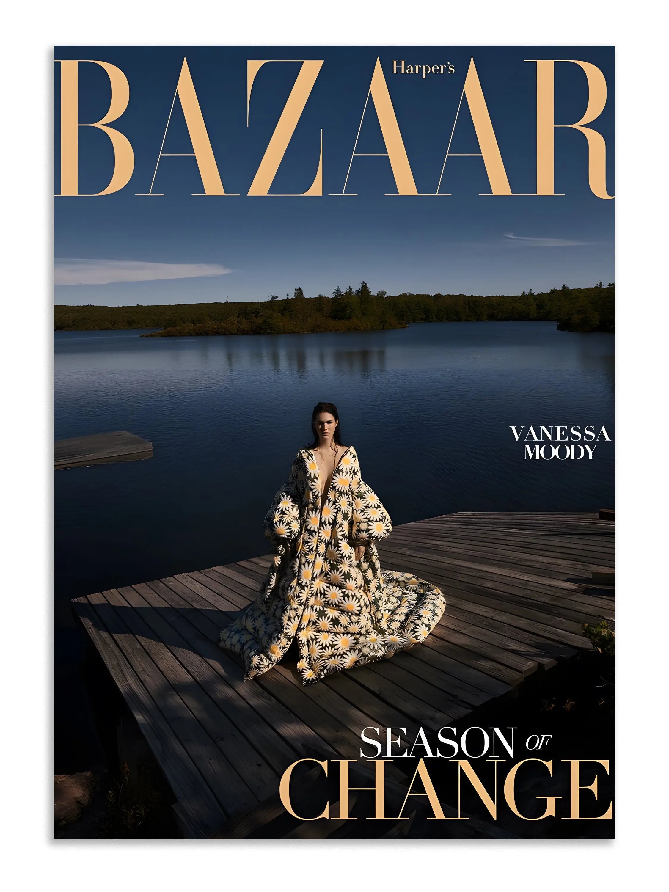 Bazaar Editorial Fashion Lake Wall Art Poster Print Lazywalls
